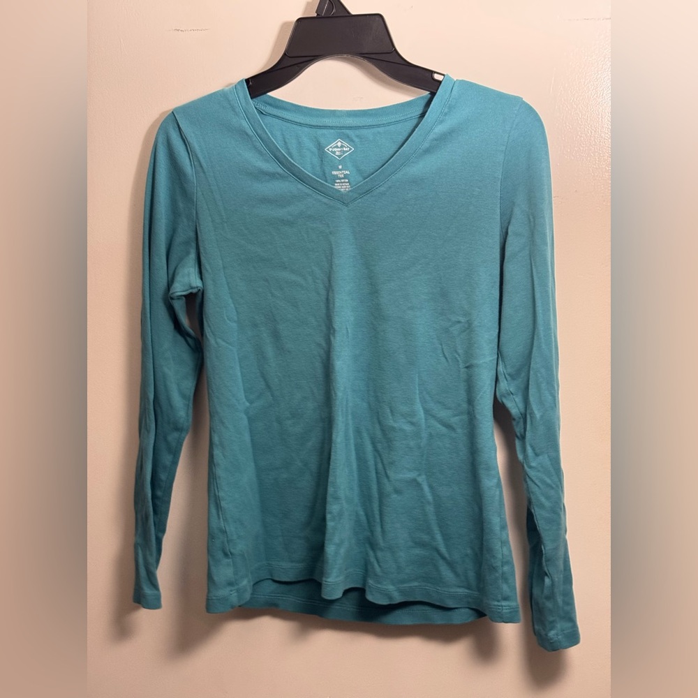 St. John's Bay Teal Long Sleeve Top